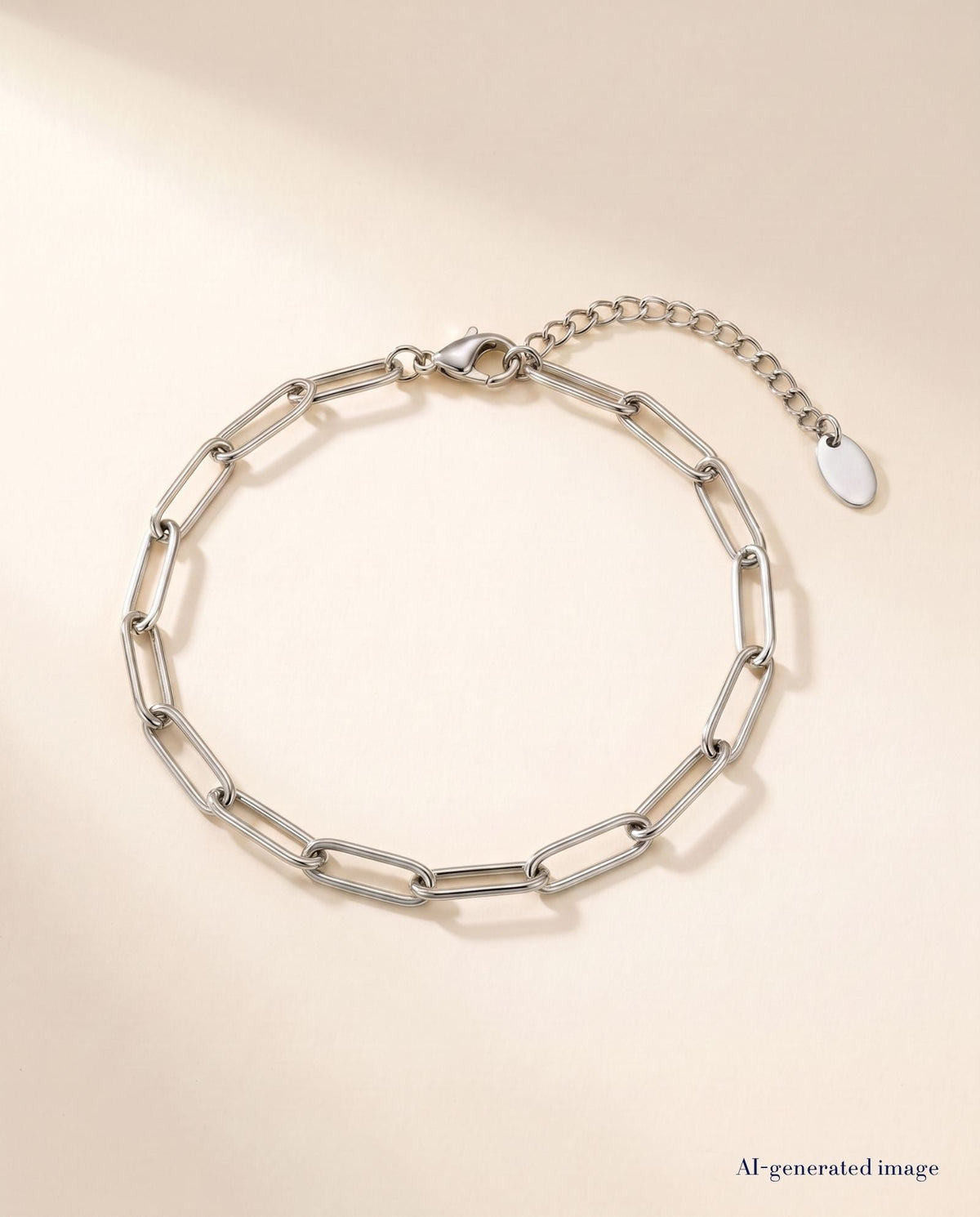 Paperclip Armband in 316L Edelstahl mit Karabinerverschluss von BELOW WAVES