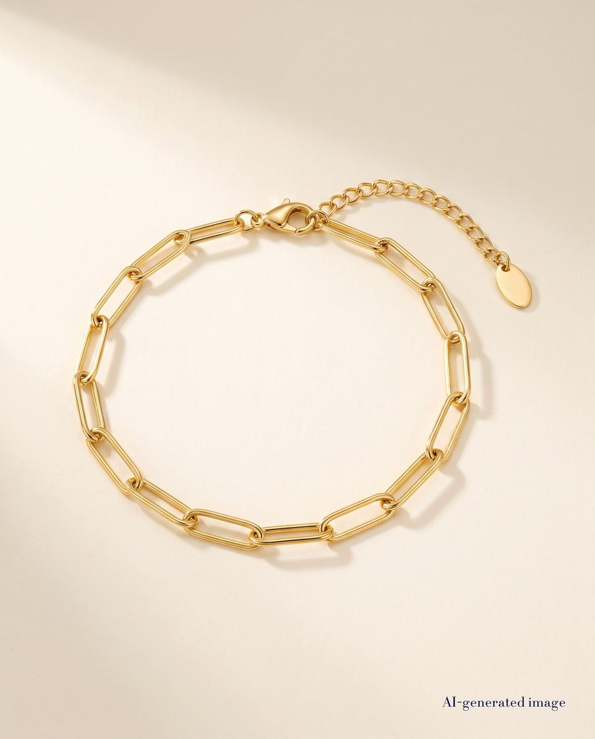 Gold Ocean Charm Paperclip Bracelet in 18k Gold PVD by BELOW WAVES