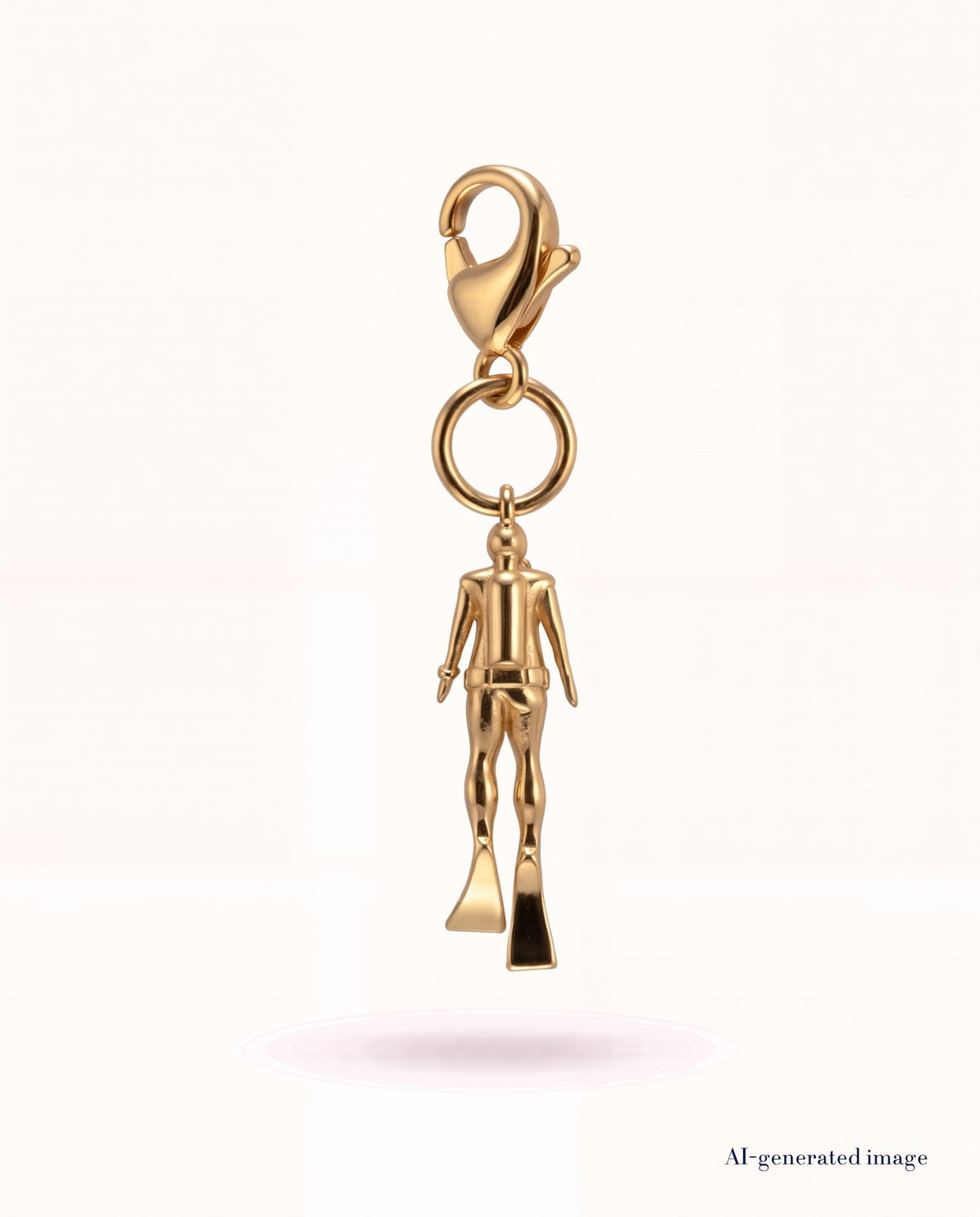 Sammelbarer Anhänger Taucher - Rückansicht - 18k PVD gold - Produktbild